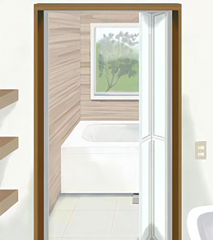 Bathroom with special door size