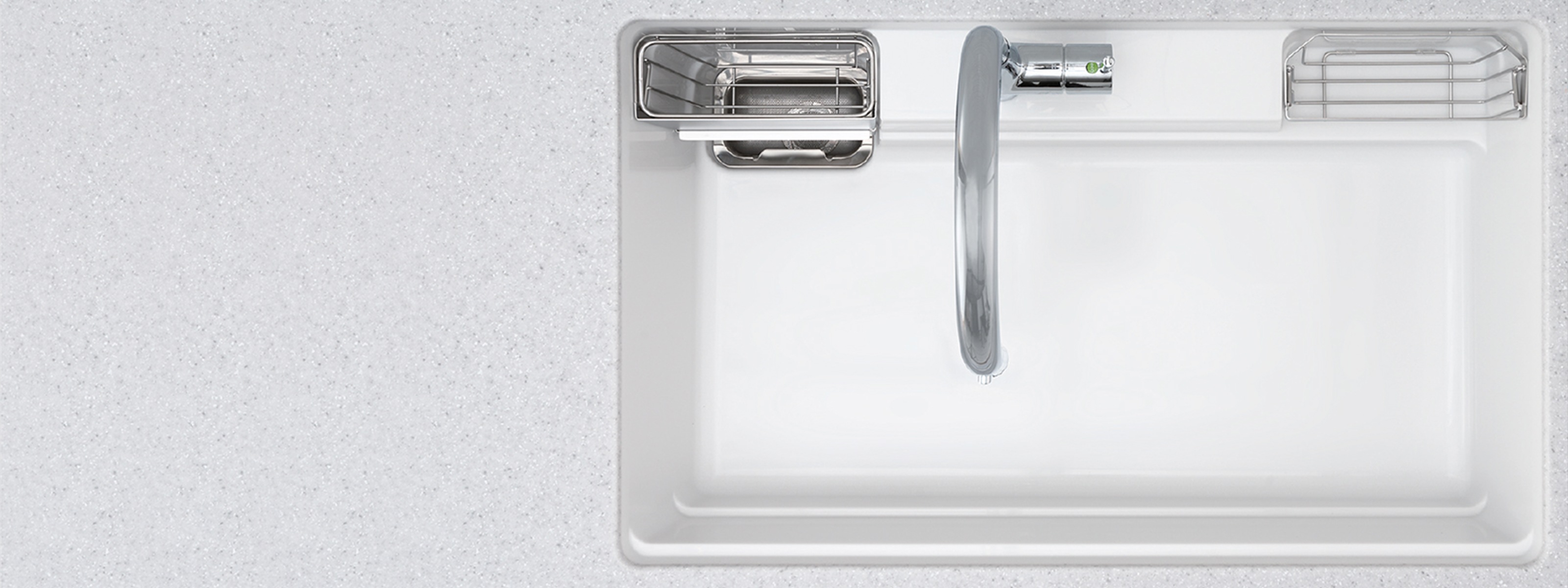 Point 02 Easy to keep clean thanks to a seamless design and the use of acrylic artificial marble