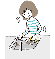 Cleaning the sink is a hassle