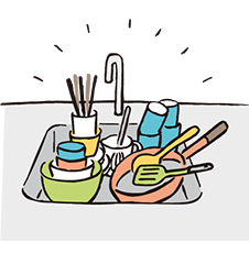 Cooking and washing in the same small sink is a hassle