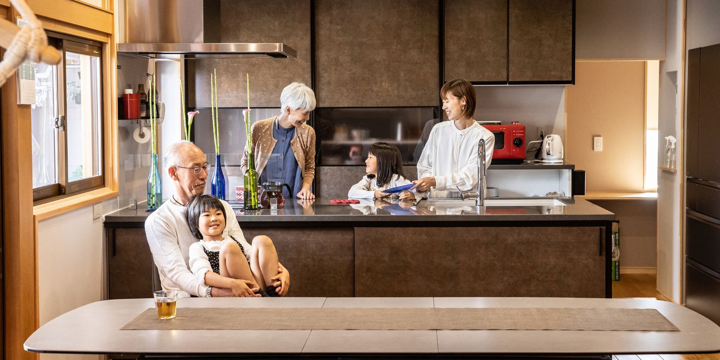 Enough space and comfort for two families under one roof