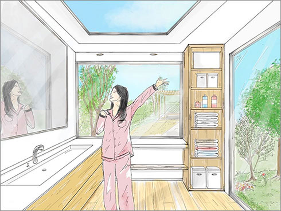 元気をくれる洗面台