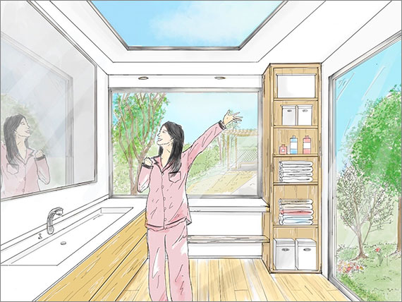 元気をくれる洗面台
